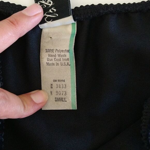 Vintage Evening Blouse 80's 90's Top Sequin Spaghetti Straps Black size S - Picture 8 of 9